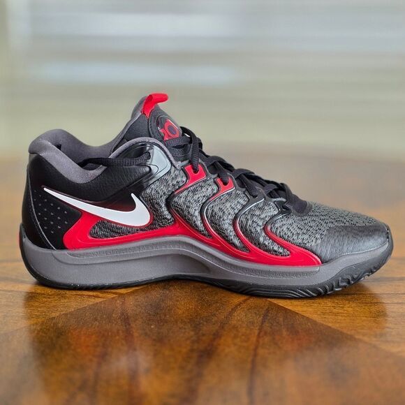 Nike KD 17 Late Night Basketball Shoes Men's 9 Black Red White Zoom FJ9487-001 - Picture 8 of 15